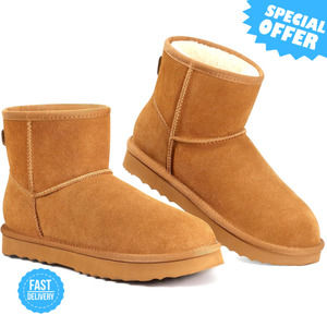 BRAND NEW KIDMI Mini Boots - Classic Suede with Fuzzy Fur Lining